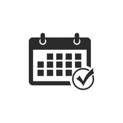 Poster - Flat calendar Web Mobile icon vector. Calender on the wall symbol logo design inspiration