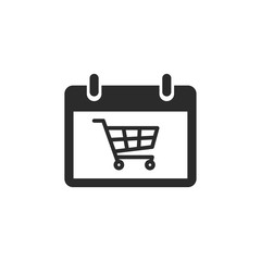Poster - Flat calendar Web Mobile icon vector. Calender on the wall symbol logo design inspiration