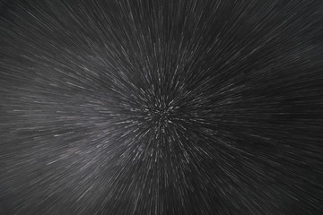 Space and science fiction abstract background with black and white moving points. Space travel, technology, and time travel.