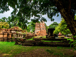 Wat Mahathat, the old temple in Ayutthaya historical park, Thailand, Jan 2018