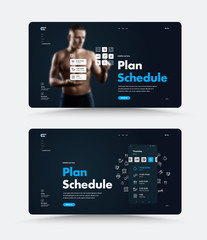 Wall Mural - black vector web page design for day planning.