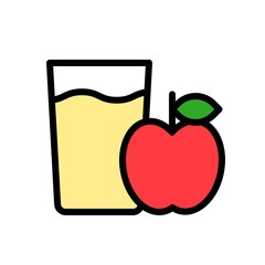 Apple juice vector, Beverage filled icon editable stroke