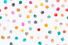 Color, Abstract, Diverse Seamless Pattern With Colorful Watercolor Stains Made In Vector