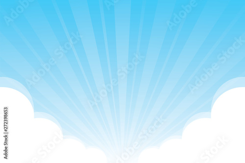 Blue Sky With Fluffy Clouds White Background Sky Background With