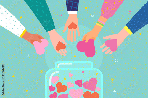 Fotomural Concept of charity and donation