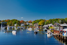 Fishing Boats Docked In Perkins Cove, Ogunquit, On Coast Of Maine South Of Portland, USA
