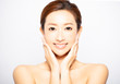 © Tom Wang - closeup young woman face with makeup and teeth