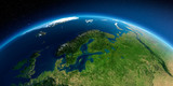 Fototapeta  - Detailed Earth. European part of Russia