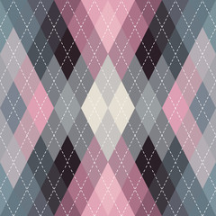 Leinwandbilder - Classic argyle seamless pattern background. Vector image.
