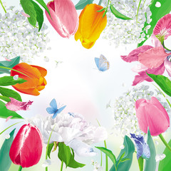 Canvas Print - Amazing garden vector background