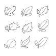 © devitaayu - handdrawn doodle leaf icon in cartoon style collection vector
