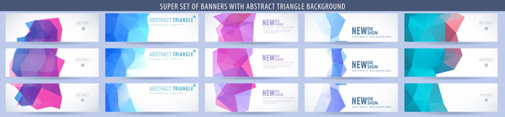 Wall Mural - set of abstract vector banner with triangle background. template for design