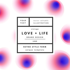 Poster - Minimal logo in frame on vector colorful background