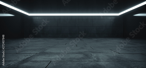 Fotografía Elegant Big Hall Concrete Glossy Underground Showroom Garage Gallery Hallway Tun
