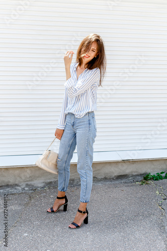 denim striped shirt