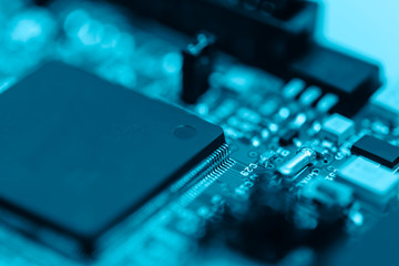 CPU electronic circuit board concept of modern and high technology with computer programming and AI (artificial intelligence )