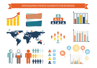 Wall Mural - Collection of infographic people  elements for business.Vector illustration