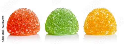 Cuadros en Lienzo Delicious colorful marmalade, isolated on white background