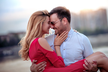 Portrait of young couple in love