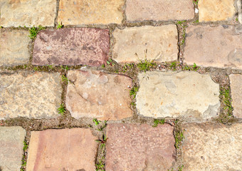 Texture of a fragment of vintage pavement