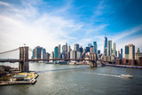 Fototapeta Nowy Jork - skyline of new york city brooklyn bridge