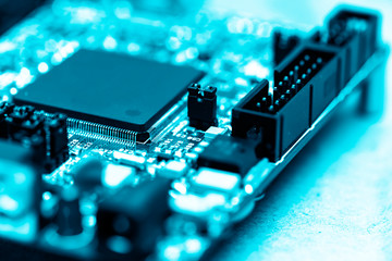 cpu electronic circuit board concept of modern and high technology with computer programming and ai 