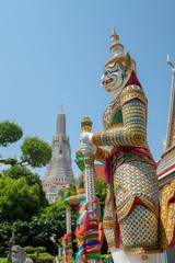 Temple of down in Bangkok capital, Thailand where is a famous place for tourist and sighseeing and a traditional culture