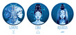 Air zodiac set, beautiful girls, Gemini, Libra, Aquarius, horoscope symbol, star sign, vector illustration