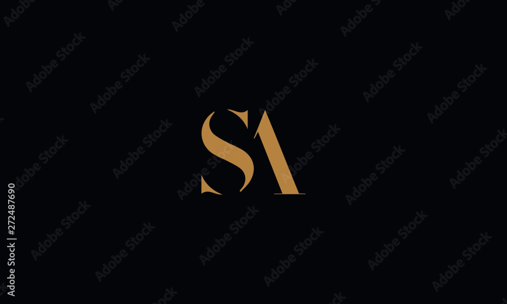 SA logo design template vector illustration - obrazy, fototapety, plakaty 