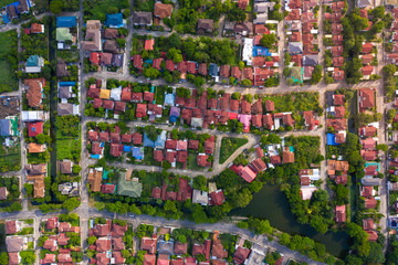 Wall Mural - aerial view of house real estate for residential