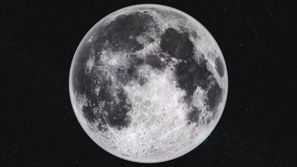 Wall Mural - spin moon orbit motion milky way galaxy background. planet surface radiance crater scenery satellite