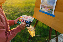 Active Senior Lifestyle With Watercolor Paints
