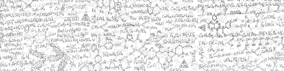 Wall Mural - handwritten formulas background.school background in chemistry .letters and numbers .