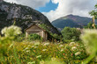 © MyMicrostock/Stocksy - Rural house besides the Pyrenees mountain range
