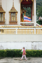 Tourist Woman Walking In Thailand