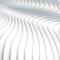 Wall Mural - Wave band white abstract background surface. 3d rendering