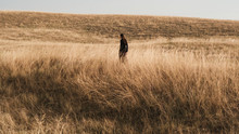 Wide Shot Of A Woman In The Field