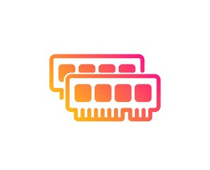 Ram icon. Computer random-access memory component sign. Classic flat style. Gradient ram icon. Vector