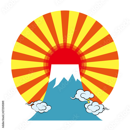 初日の出と富士山と雲のイラスト 線無しカラー Comprar Este Vector 初日の出と富士山と雲のイラスト 線無しカラー Comprar Este Vector