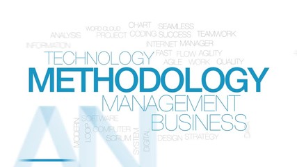 Wall Mural - methodology animated word cloud, text design animation. kinetic typography.