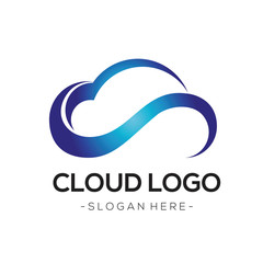 Wall Mural - Cloud Tech Logo Vector