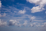 Fototapeta Niebo - White fluffy clouds with a beautiful blue sky