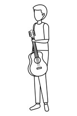 Sticker - young man with guitar instrument