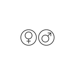 Fototapete - gender black icon vector on white background editable. Male and Female gender symbol monochrome. Man Woman sign. 
