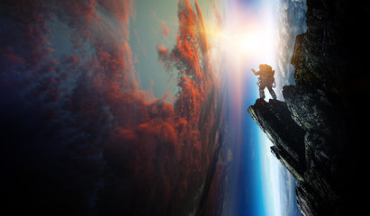 Wall Mural - abstract planets and space background