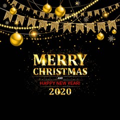 Canvas Print - Merry christmas party and happy new year 2020