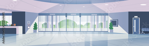 Fotografía modern reception area empty no people lobby contemporary hotel hall interior fla