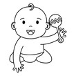 © Gstudio - cute little baby boy with bell character