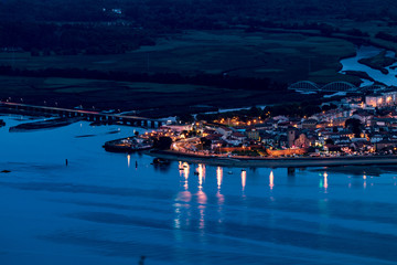 Sticker - coastal city at night