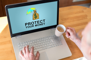 Poster - Money protection concept on a laptop